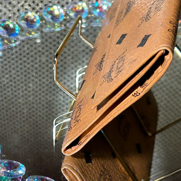 MCM Trifold Leather Cognac Long Wallet 7.5” x 4” EUC - Picture 5 of 14